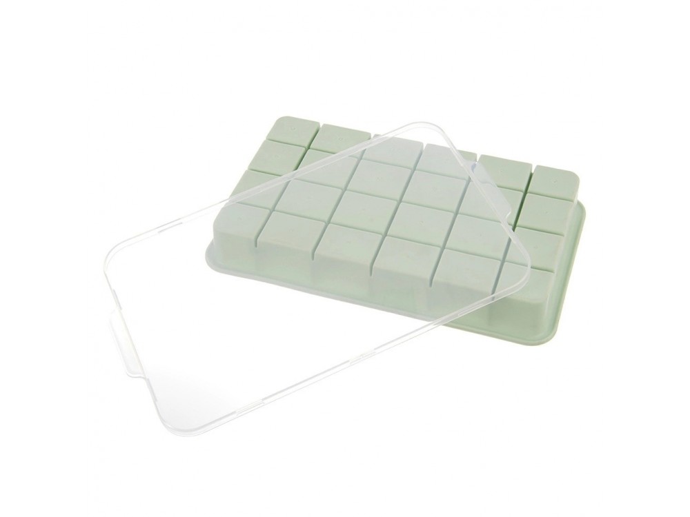Vilde Παγοθήκη Σιλικόνης με Καπάκι 22.5x13x3cm, Green
