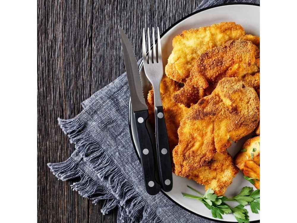 Vilde Σετ Μαχαιροπίρουνα με Μαχαίρια Steak από Ανοξείδωτο Ατσάλι, 12τμχ