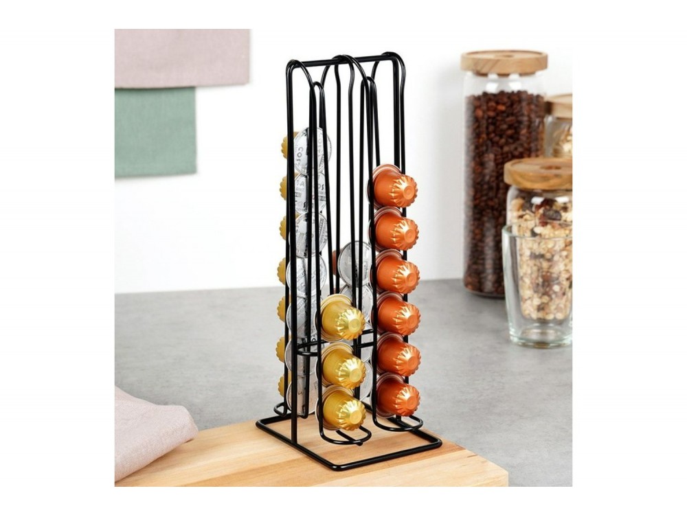 Vilde Θήκη Καψουλών Nespresso Μεταλλική 30 cm, Black