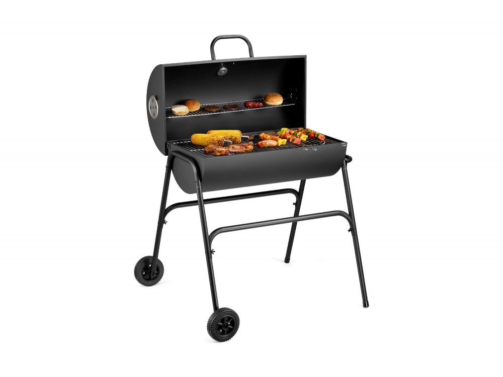 VonHaus Ψησταριά Κάρβουνου 40x30cm BBQ 2-in-1 American Style Grill & Smoker, Ρυθμιζόμενη καθ' Ύψος