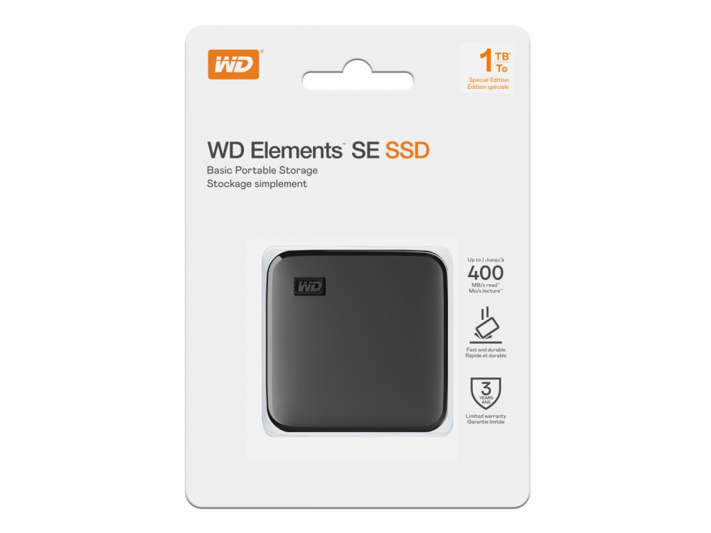 Western Digital Elements SE 1TB External SSD, USB 3.0 Φορητός Εξωτερικός Σκληρός Δίσκος 2.5", Γκρι - ΑΝΟΙΓΜΕΝΗ ΣΥΣΚΕΥΑΣΙΑ