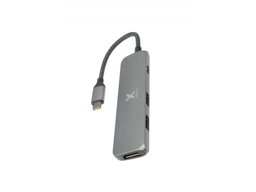 Xtorm Worx 4-in-1 USB-C data hub with 4K@60Hz HDMI + 2* USB3.0 ports + 60W PD charging, cable with nylon braid