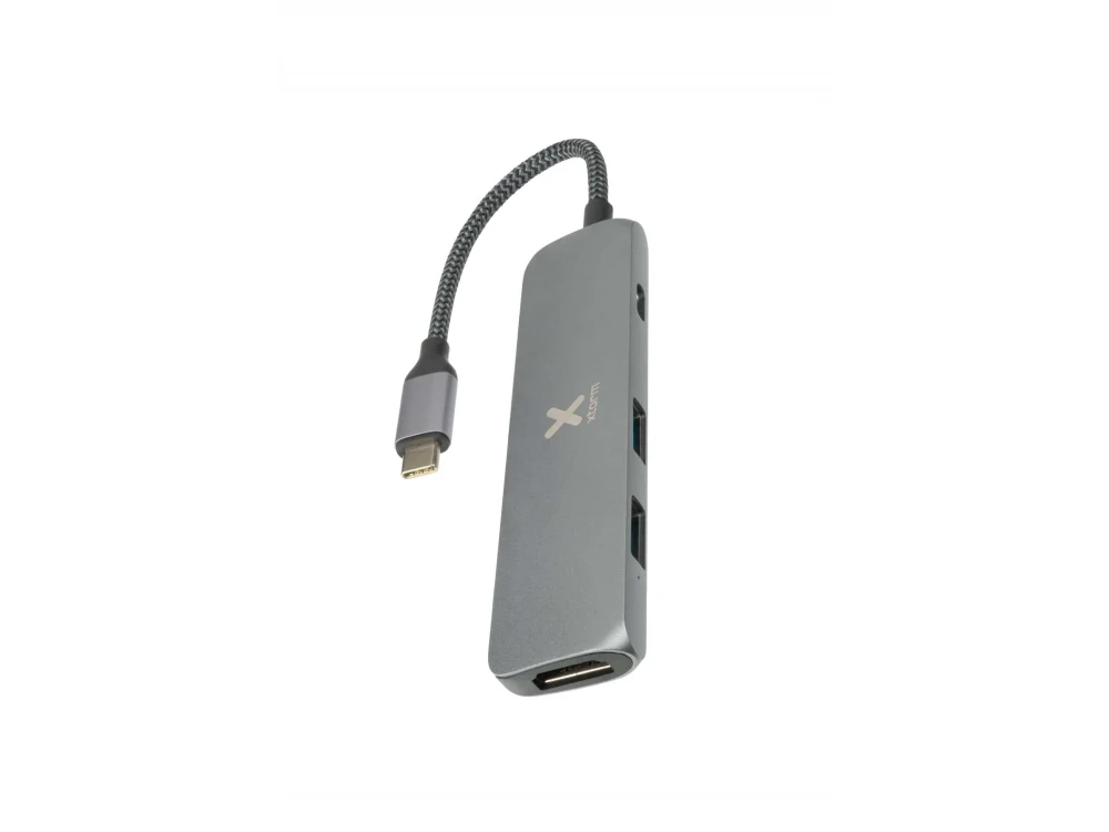 Xtorm Worx 4-in-1 USB-C Data Hub with 4K@60Hz HDMI + 2*USB3.0 Θύρες + 60W PD Charging, με Καλώδιο με Νάυλον Ύφανση