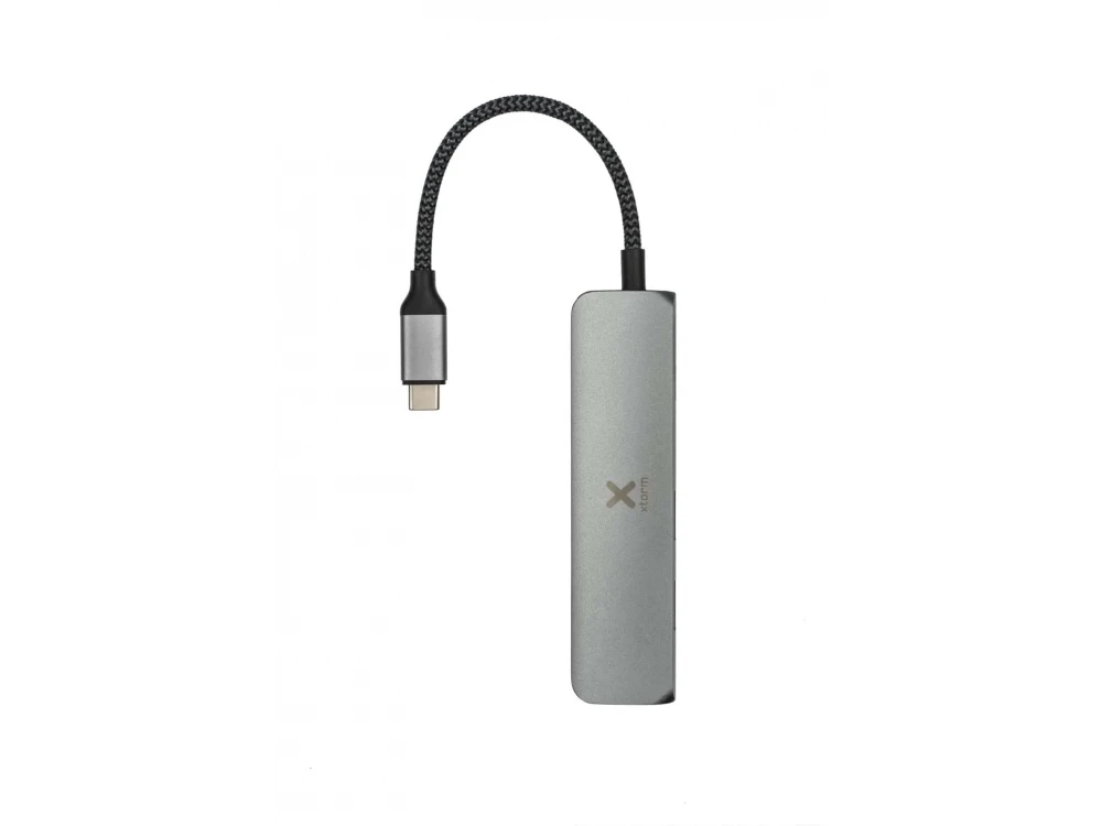 Xtorm Worx 4-in-1 USB-C data hub with 4K@60Hz HDMI + 2* USB3.0 ports + 60W PD charging, cable with nylon braid