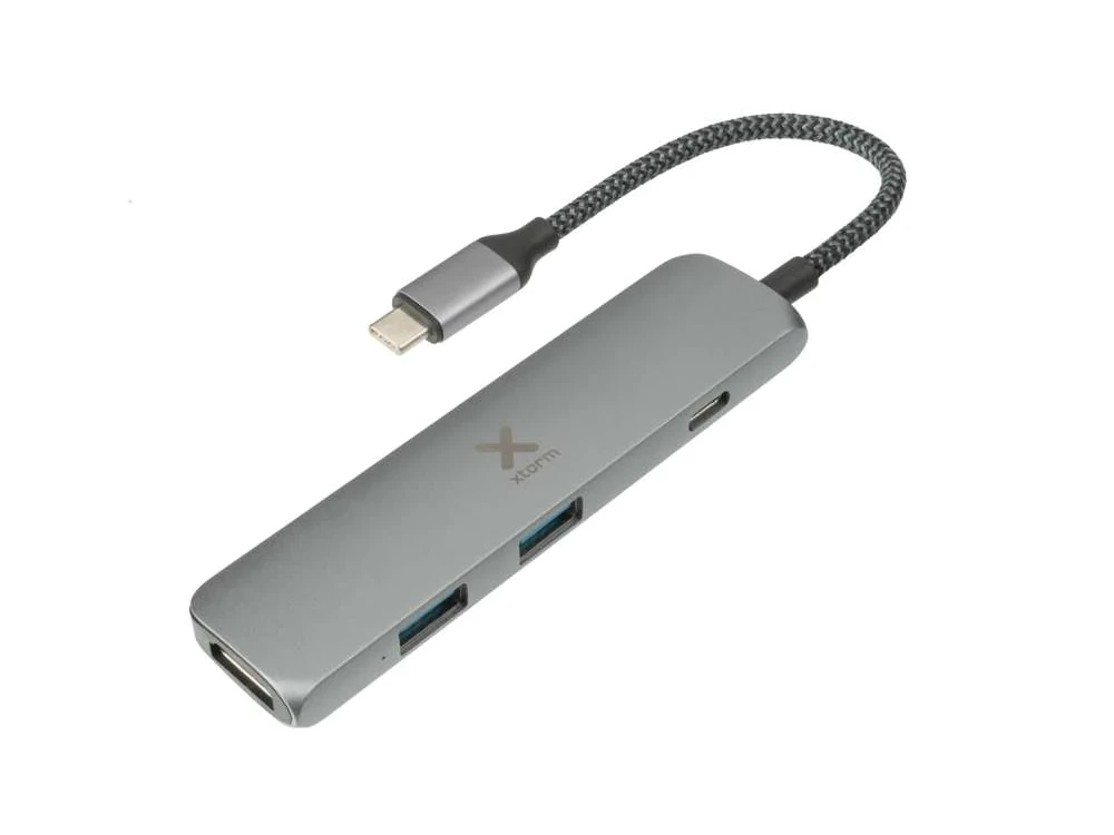 Xtorm Worx 4-in-1 USB-C Data Hub with 4K@60Hz HDMI + 2*USB3.0 Θύρες + 60W PD Charging, με Καλώδιο με Νάυλον Ύφανση