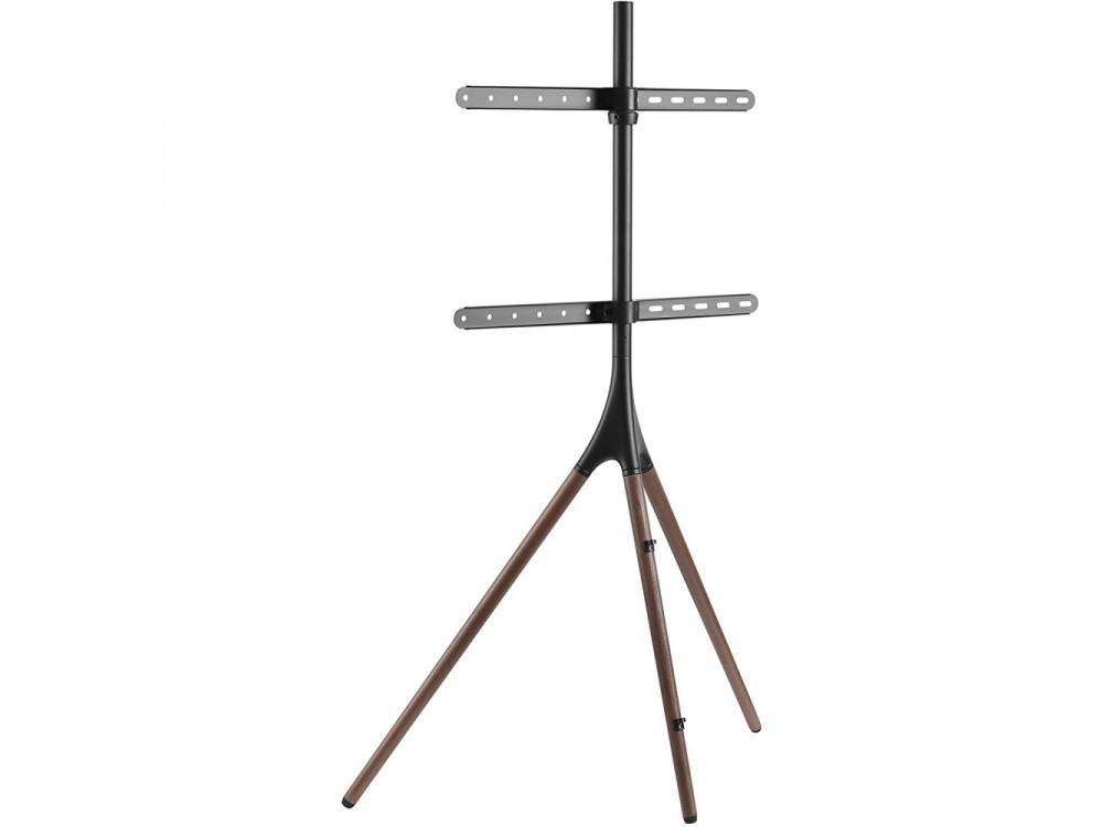 Techly Walnut Design TV Floor Stand, Floor TV Stand 45"-65" and 32kg, Black