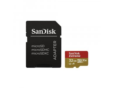 Sandisk Extreme microSDXC 32GB U3 V30 A1 with Adapter - SDSQXAF-032G-GN6MA