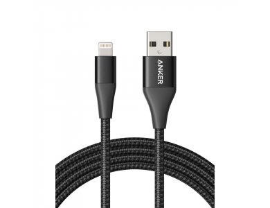Anker PowerLine+ ΙΙ 6ft. Lightning cable for Apple, Nylon braided- A8453011, Black