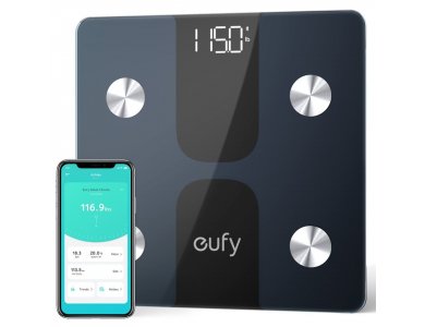 Anker Eufy C1, Smart Scale, Body FAt, BMI via Fitness APP and Bluetooth, Black - T9146011