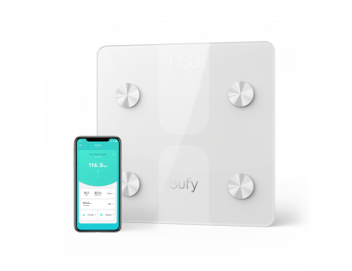 Anker Eufy C1, Έξυπνη ζυγαριά, Λιπομετρητής, Δείκτης Μάζας Σώματος με Fitness APP μέσω Bluetooth, Λευκή - T9146021