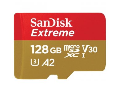 Sandisk Extreme microSDXC 128GB U3 V30 A2 with Adapter