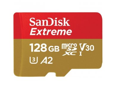 Sandisk Extreme microSDXC 128GB U3 V30 A2 with Adapter - SDSQXA1-128G-GN6MA