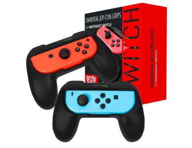 Orzly Joy-Con Controller Grips for Nintendo Switch, Set of 2, Black