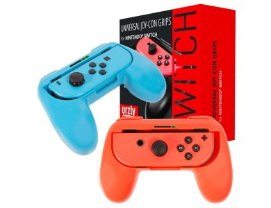 Orzly Joy-Con Controller Grips for Nintendo Switch, Set of 2, Red/ Blue