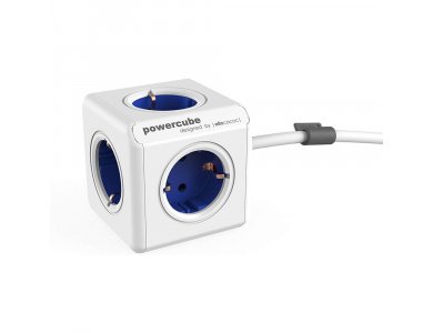 Allocacoc PowerCube Extended 5 Schuko AC Outlets 1.5m Blue - 1306BL/DEEXPC