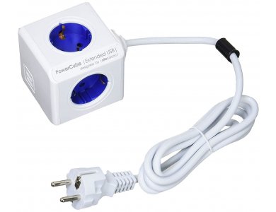Allocacoc PowerCube Extended 4 Πριζών Σούκο & 2 USB 1.5m Μπλε - 1406BL/DEEUPC