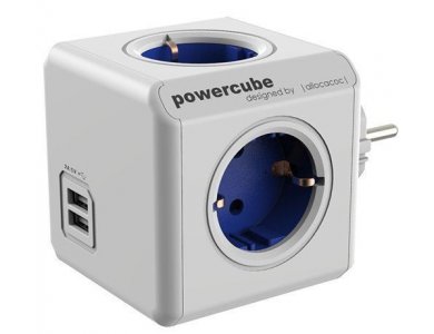 Allocacoc PowerCube Original 5 Schuko AC Outlets & 2 USB Blue