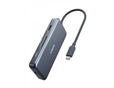 Anker PowerExpand+ 7-in-1 Premium USB-C Hub - HDMI/4K Gbps LAN + USB3.0*2 + Micro SD/SD Reader + 60W PD Charging - A83520A1