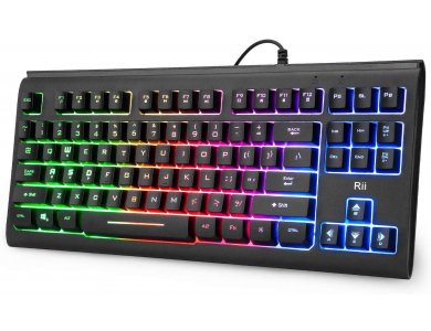 Rii Primer RK104 Mini Gaming Πληκτρολόγιο 87 πλήκτρων με LED lights για PC / Laptop