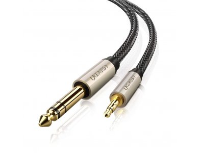 Ugreen 3.5mm Male to 6.35mm Male Auxiliary Stereo Audio Cable 3ft. Nylon Braiding - 10625