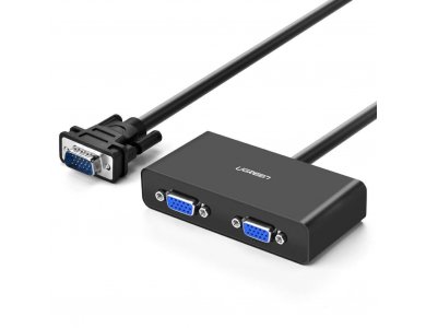 Ugreen VGA 1 in - 2 Οut Splitter, 1 Source 2 Monitors, 3ft. Black - 20918