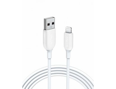 Anker PowerLine III Dura 1.8μ. Lightning Καλώδιο για Apple iPhone / iPad / iPod MFi - A8813021, Λευκό