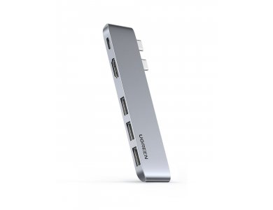 Ugreen 5-in-2 Type-C Pro Hub 4K για Macbook Pro / Air 16 " / 15'' / 13'' 100W with 4K HDMI + 3*USB3.0 Θύρες, Space Gray - 60559