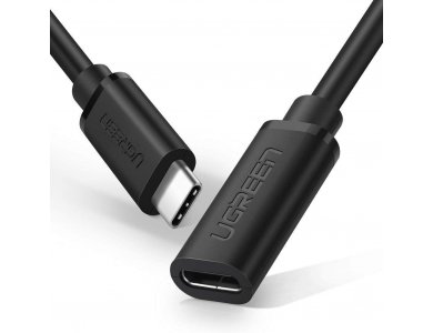 Ugreen USB-C Καλώδιο Επέκτασης 0,5μ. Type-C Θηλυκό σε Type-C Αρσενικό, Μαύρο - 40574