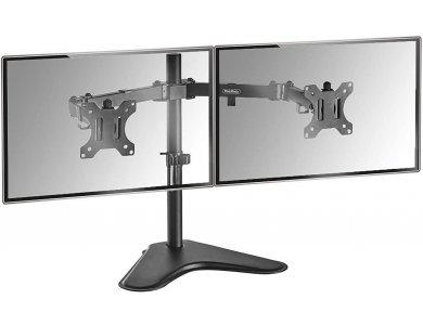 VonHaus Dual Arm Desk Mount με βάση, Βάση για 2 Οθόνες 13”-32”, έως 16kg, Επικλινόμενη & Περιστρεφόμενη - 05/117