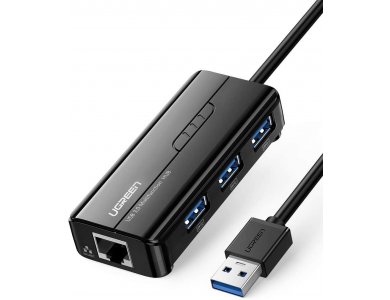 Ugreen 3-Port USB 3.0 and Gigabit Ethernet Hub - 20265