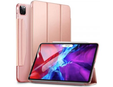 ESR Yippee iPad Pro 2020 / 2018 12.9" Trifold with Magnetic Closure,  Auto Sleep/Wake, Stand, Hard Back Cover, Rose Gold