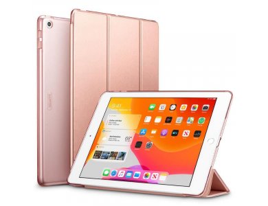 ESR Yippee iPad 8th Gen 2020 / 7th Gen 2019 10.2" Trifold Case with Auto Sleep/Wake, Stand, Hard Back Cover, Rose Gold