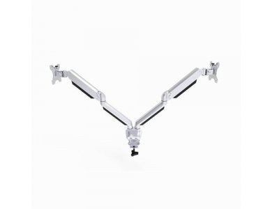 Nordic Dual Arm Desk Mount with Clamp, Aluminum Stand, 2 Monitor 13”-32”, up to 13g, Silver - AG8-42