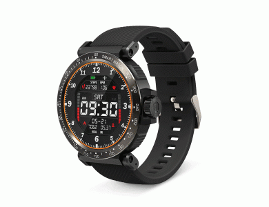 BlitzWolf BW-AT1 Smartwatch 1.3" HD Screen, Real Time Health Monitoring, 8 Sports Modes, IP68, HR Blood Pressure, Μαύρο