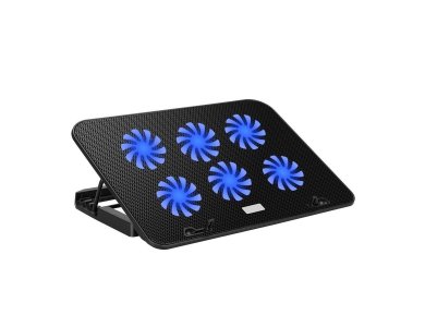 Nordic Cooling Pad, 6 Fans 2500RPM, LED, for Laptop up to 15.6", Black  - A9