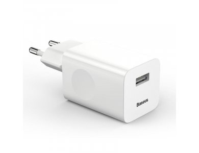 Baseus Charging Quick Charge 3.0, Φορτιστής Πρίζας 24W, Λευκός - CCALL-BX02