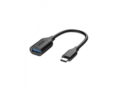 Anker Powerline Αντάπτορας USB-C σε USB-A 3.1 με 8cm Καλώδιο OTG Adapter Type-C Male to USB-A Female - A8165011, Μαύρος