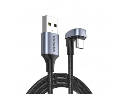 Ugreen 180° Type-C Καλώδιο 2μ., με Νάυλον Ύφανση Μαύρο - 70315