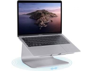 Rain Design mStand360 Laptop Stand with Swivel Base for Laptop up to 17", Space Grey - 10074