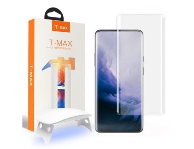 T-MAX OnePlus 8 Pro UV Liquid Full Glue Tempered Glass & UV LED Lamp, 9H AntiCrash/AntiShock, Clear (With Lamp)