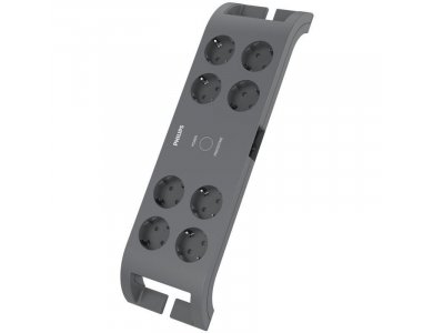 Philips 8-outlet Surge Protection Strip, Πολύπριζο & Προστατευτικό τάσης 8 Θέσεων με διακόπτη & 2M Καλώδιο - SPN3180A