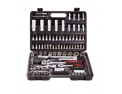 VonHaus Toolbox with Sockets, Wrenches & Reversible Ratchet, 215 pieces - 3500186