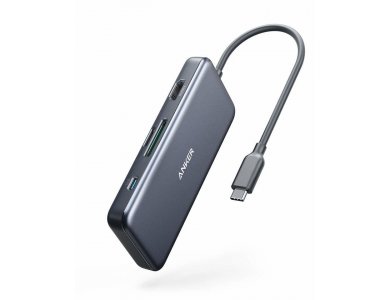 Anker 7-in-1 Premium USB C Data Hub - HDMI/4K + USB3.0*2 + SD/Micro SD Card reader*1 + USB-C + 100W PD Charging*1 - A83460A2