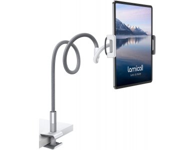 Lamicall LS02 Gooseneck Εύκαμπη Βάση/Arm τοποθέτησης Κινητού/Tablet 4"-10.5" Ίντσες, 88εκ. Ύψος, Γκρι