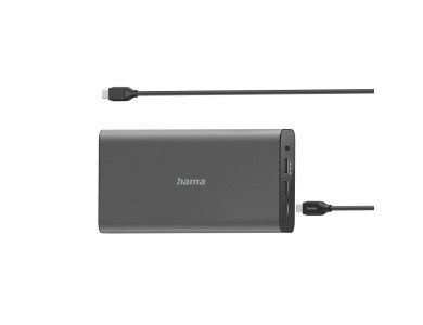 Hama Universal USB-C Power Pack 26800 60W PD Power Bank 26.800mAh with Power Delivery and USB-C, Black