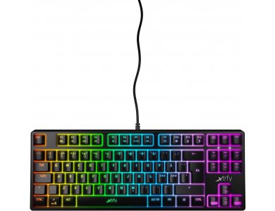 Xtrfy K4 TKL RGB Gaming Mechanical Keyboard Tenkeyless Kailh Red Switches, Black - XG-K4-RGB-TKL-R-UK