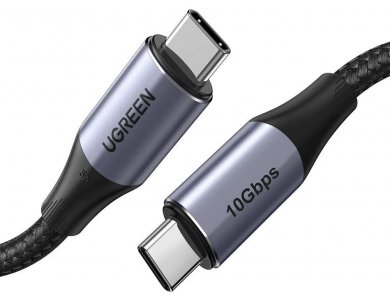 Ugreen Καλώδιο USB-C σε USB-C 3.1 1μ. με Νάυλον ύφανση, Μαύρο - 80150