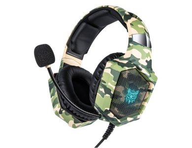 Onikuma K8 Camouflage RGB LED Gaming Headset 7.1  Noise-cancelling Microphone (PC / PS4 / Xbox / Switch / Mac / iOS), Camo Green