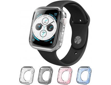 i-Blason Apple Watch 6/SE/5/4 (44mm) Halo Band + 4 Color Combination Pack Cases, Black