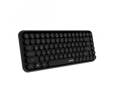 Ajazz 308i Ultra Compact Slim Profile Bluetooth Keyboard Multi-Device, Retro with Round Keys, Black